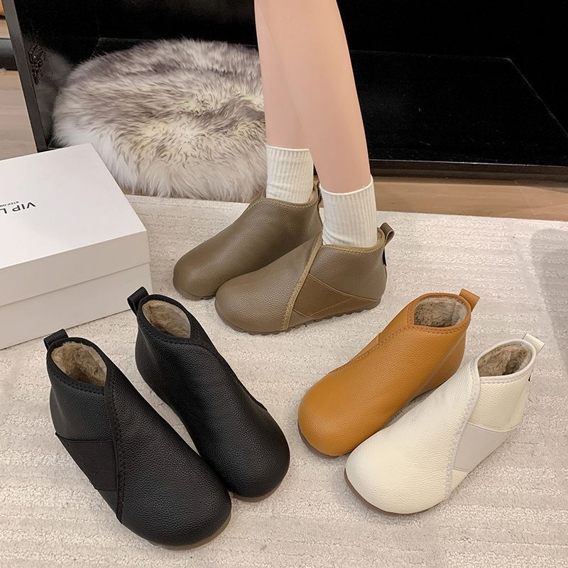 Зимние популярные сапоги из ПУ с флисовой подкладкой, утолщенные, теплые, легкие высокие сапоги для мам, универсальные женские хлопковые сапоги