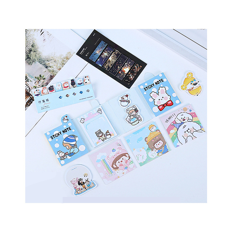 Index N times paste wholesale color cartoon Post-it notes cute note paper advertising Plaid note book custom