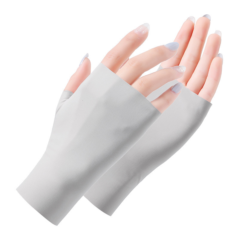 Ice silk gloves summer new outdoor sports half finger gloves driving riding breathable thin fashion sunscreen gloves