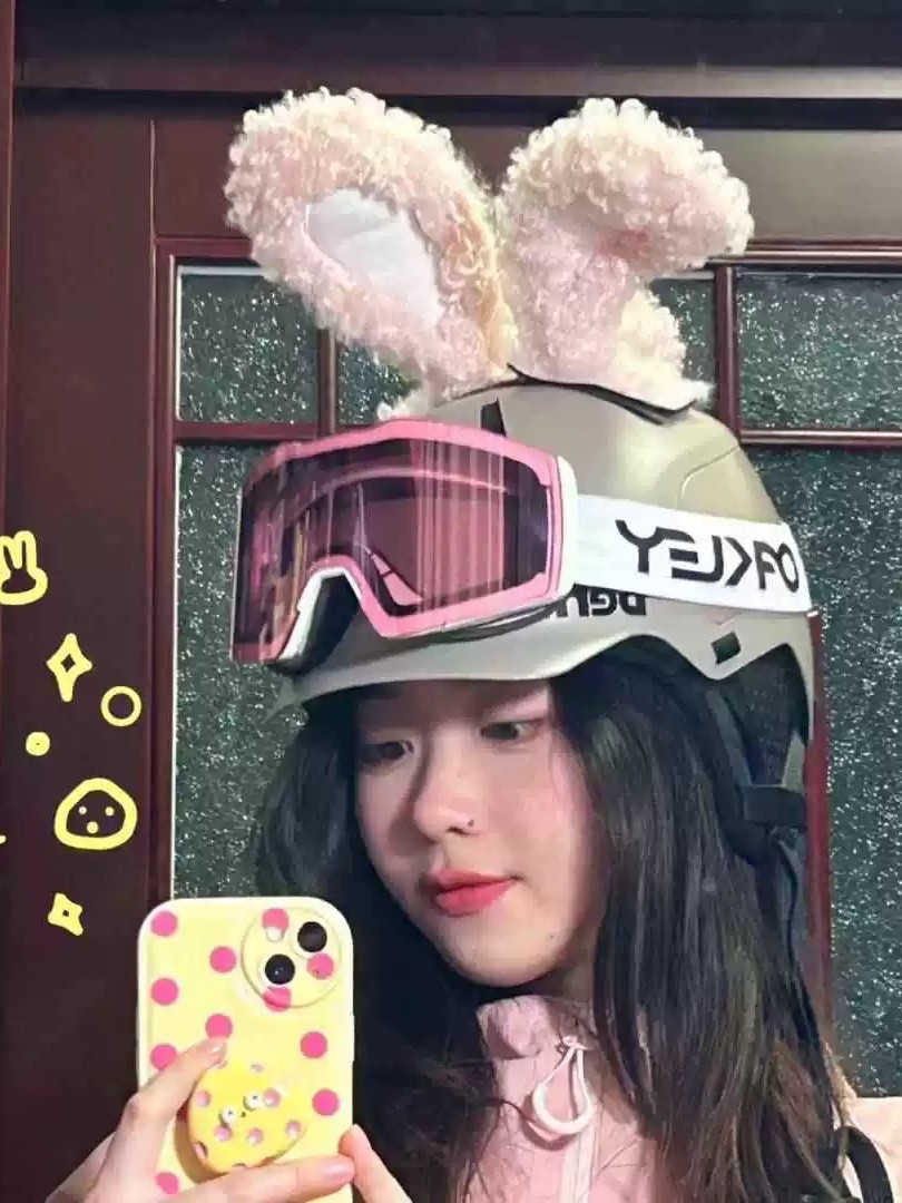 Ski Helmet Cute Decoration Outdoor Sports Helmet Bow Ears Sweet Girl Ornaments Cat Ear Helmet Hat