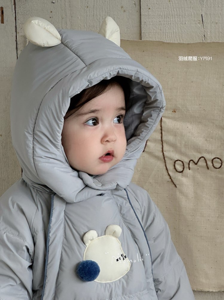 茉茉哩婴儿冬装羽绒服男女宝宝羽绒连体衣保暖新生可爱外出服冬天