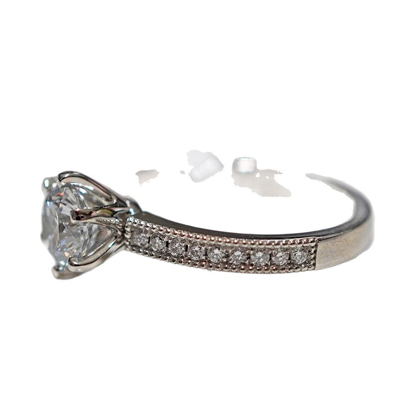 Pt950 Platinum Cultivated Diamond Ring for Women Niche as Bright as Stars for Wedding, Proposal and Engagement