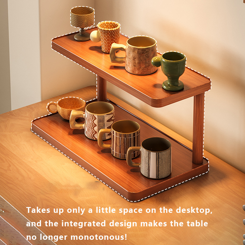 Cross-Border Labeling Desktop Storage Rack Cup Storage Rack Dining Table Kitchen Countertop Workstation Water Cup Coffee Cup Tea Set