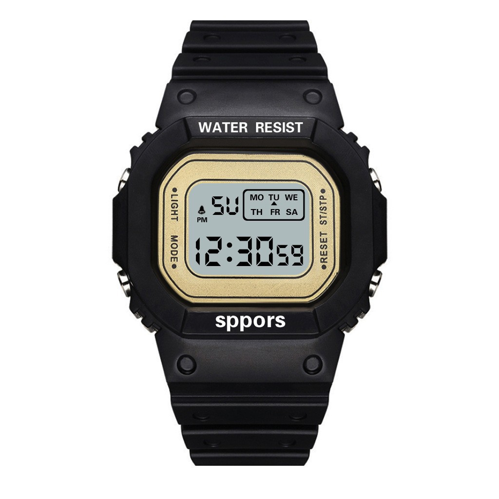 Factory wholesale Square small square Matcha green electronic watch for boys and girls students and children luminous waterproof sports electronic watch