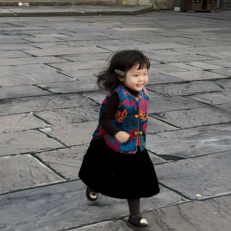 Тан suit для мальчиков и девочек, осенний китайский стиль, новый детский синий жилет для праздника середины осени