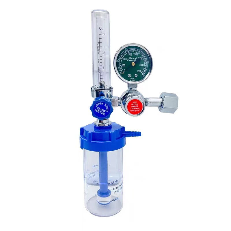 Buoy type oxygen inhaler oxygen regulator medical oxygen cylinder pressure reducer flow meter with nasal oxygen tube