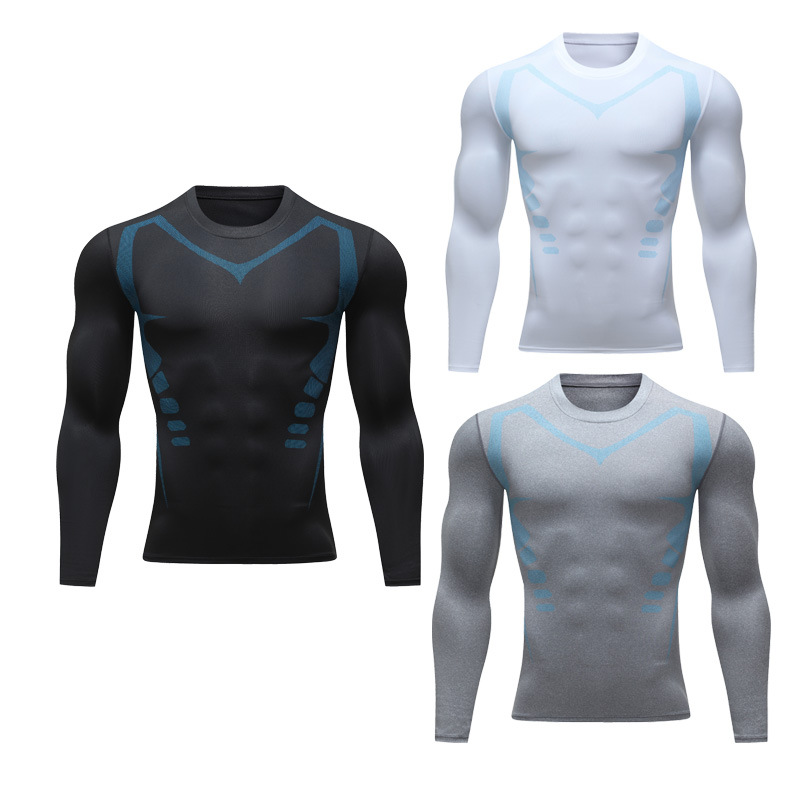 Basketball Sports Long Sleeve Men's Tight Clothes Men's Training Base Shirt Sports Sweat Absorbing Top Fitness Clothes Running Track and Field