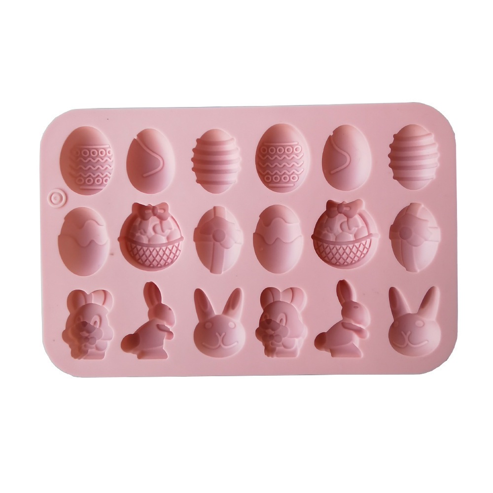 18-Piece Easter Egg Rabbit 185 Silicone Mold Cake Ice Cream Pudding Dessert Mold Soap Baking Utensils