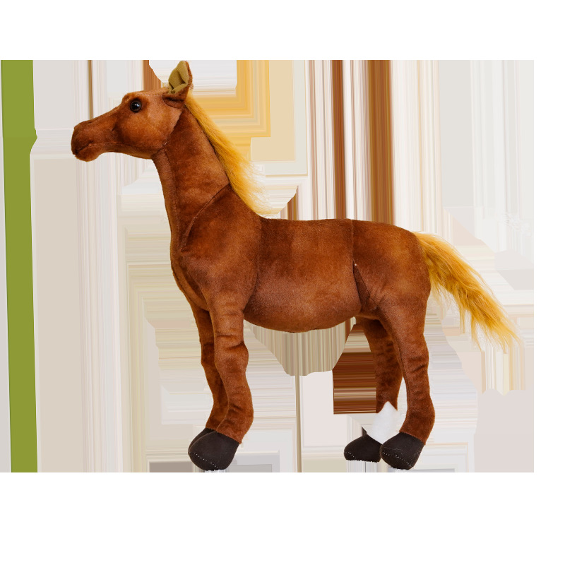 Cross-border hot sale simulation horse plush toy realistic sweat horse Huller Lusha American flower horse home decoration