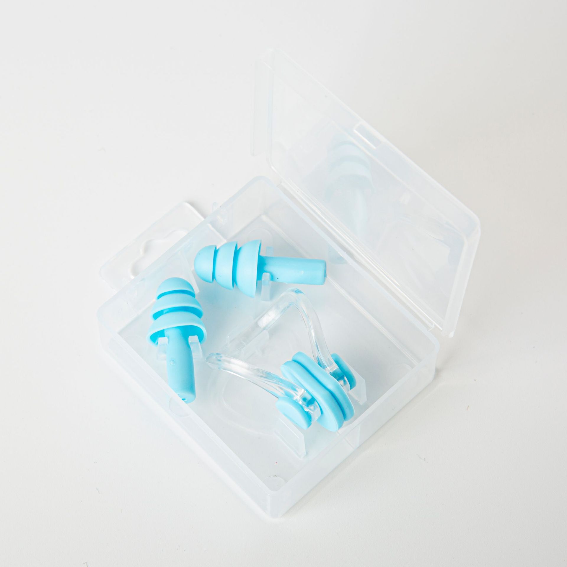 2025 Manufacturer Wholesale Boxed Anti-Choking Swimming Nose Clip Set Silicone Waterproof Nose Clip Earplugs Swimming Gear