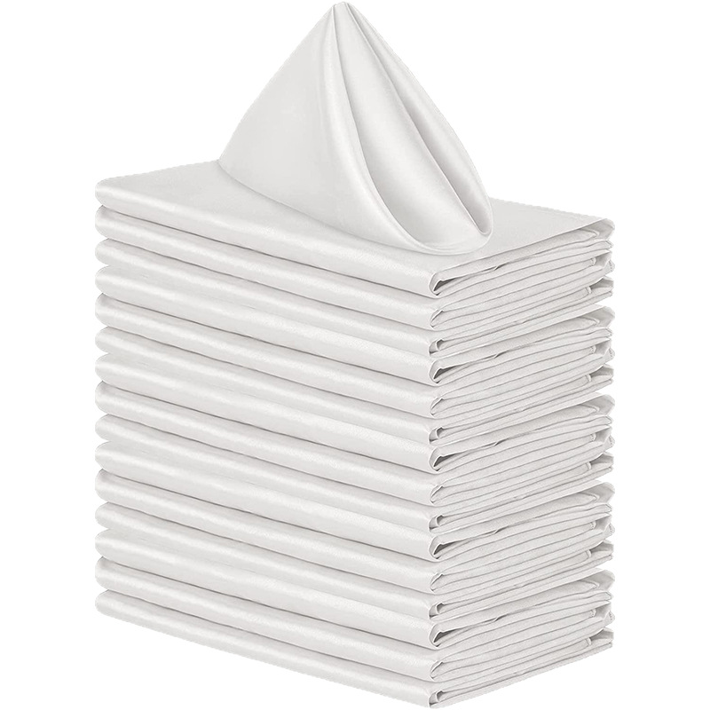 Square high-end hotel restaurant napkin cloth high density lock edge satin polyester segment cloth mouth cloth placemat