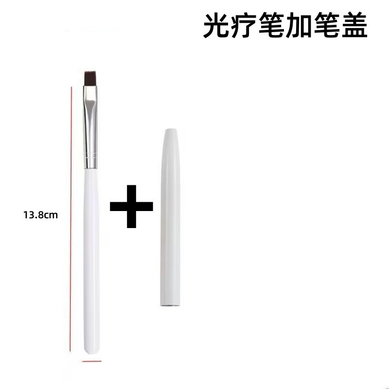 Factory direct supply 1 flat mouth phototherapy pen nail tools small round head White Rod gel pen extension nail glue brush