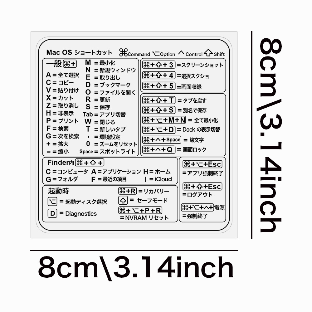 Amazon Rakuten Cross-Border Popular Japanese Notebook Shortcut Key Sticker Suitable for Mac High-Definition Transparent Sticker