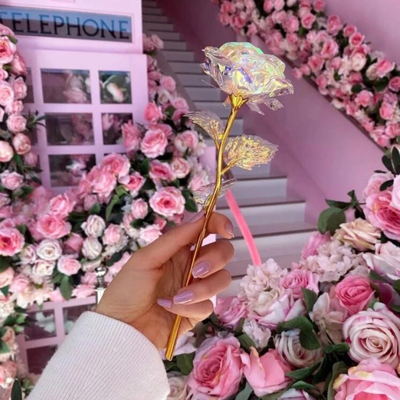 24K Colorful Glare Gold Foil Roses for Mothers and Couples Chinese Valentine's Day Gifts Simulated Flower Manufacturers Wholesale