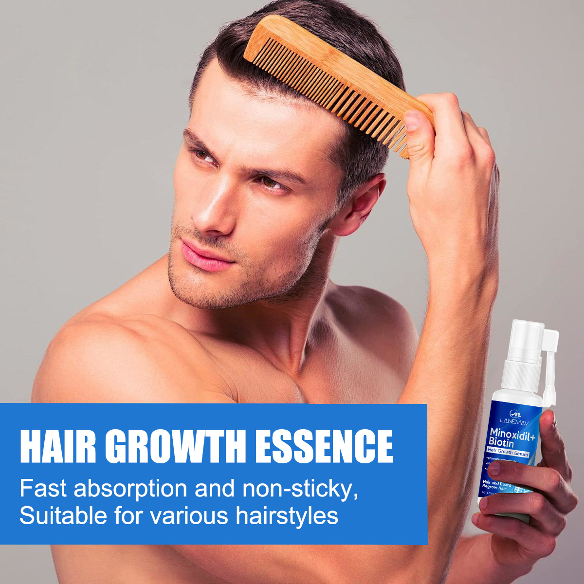 Cross-border Beard Growth Liquid Moisturizing Beard Growth Men's Beard Growth Care Liquid