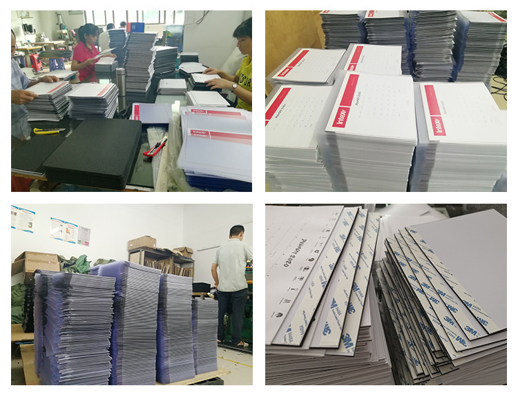 Non-slip bottom frosted PVC cover flip 13 pages calendar mouse pad