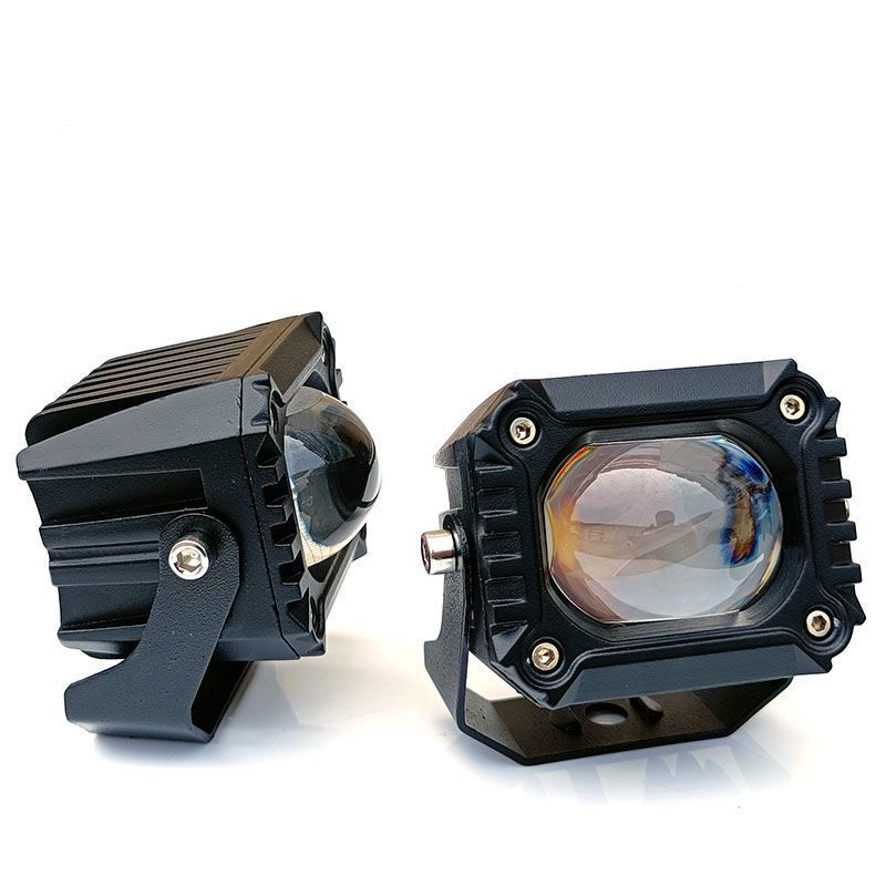 Car Led High-Power Dual-Function (High/Low Beam) Dual-Color (Yellow/White) Lens Spotlight for Trucks, Floodlight