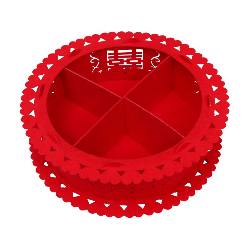 Wedding Fruit Plate Household Dried Fruit Plate Wedding Plate Red Non-woven Candy Melon Sseeds Chinese Wedding Products Wedding