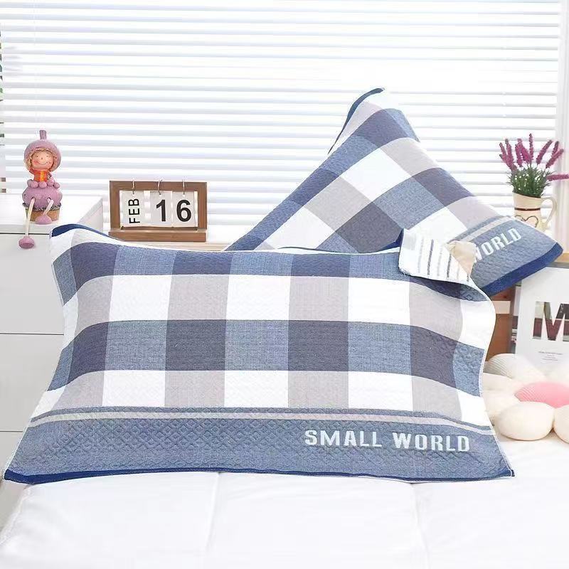 Pillow Cover Three-Layer Gauze Adult and Children's Home Couple Thickened Sweat-Absorbent Pillow Cover Manufacturer Wholesale One Pack