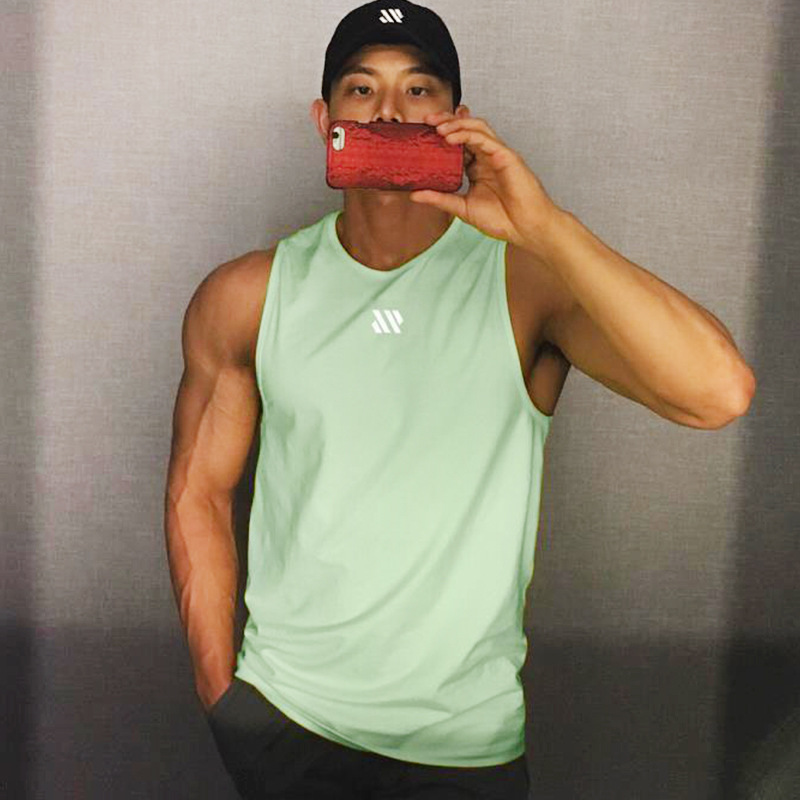 Muscle Fitness Brother Summer Men's Sports Top Casual Running Training Top Mesh Quick-drying Sleeveless Fitness Vest