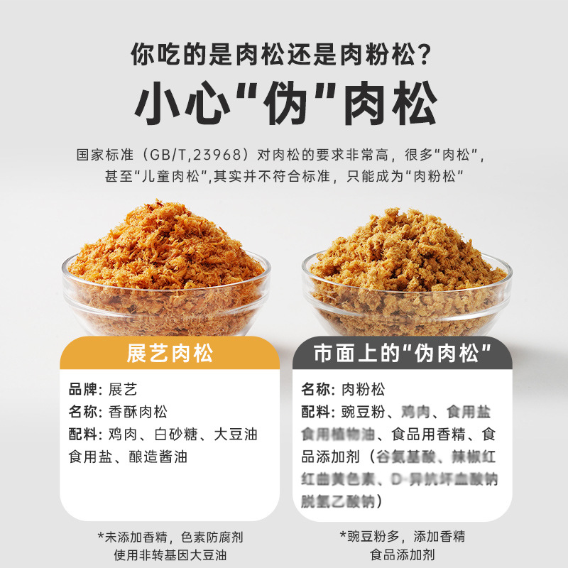 Zhanyi Crispy Pork Floss 100g Pork Floss Becks Cake Bread Sushi Special Egg Yolk Crispy Mooncake Baking Ingredients