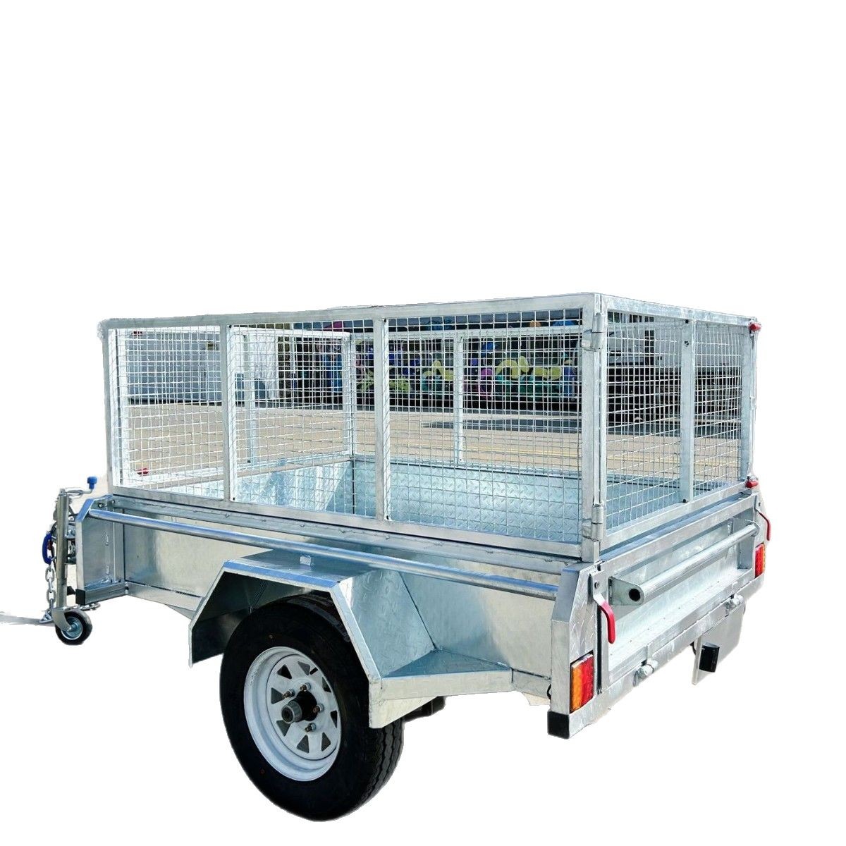 Cage-Type Trailer 7*5 Feet Atm750Kg Galvanized Mesh Tool Cart Export Specifications Made to Order Plated