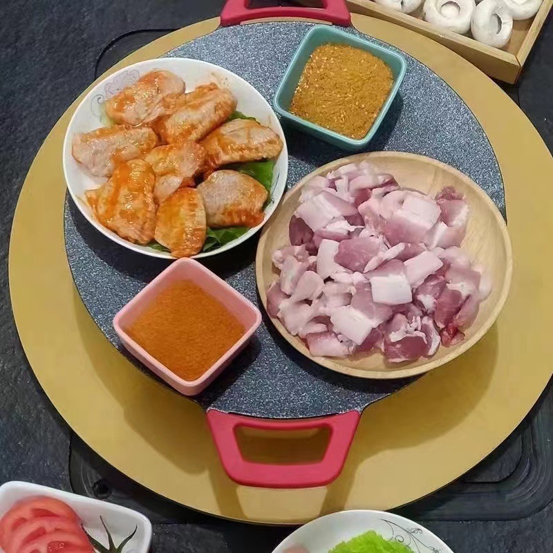 Korean-style electric heating baking tray outdoor electric oven student barbecue household multifunctional non-stick barbecue tray