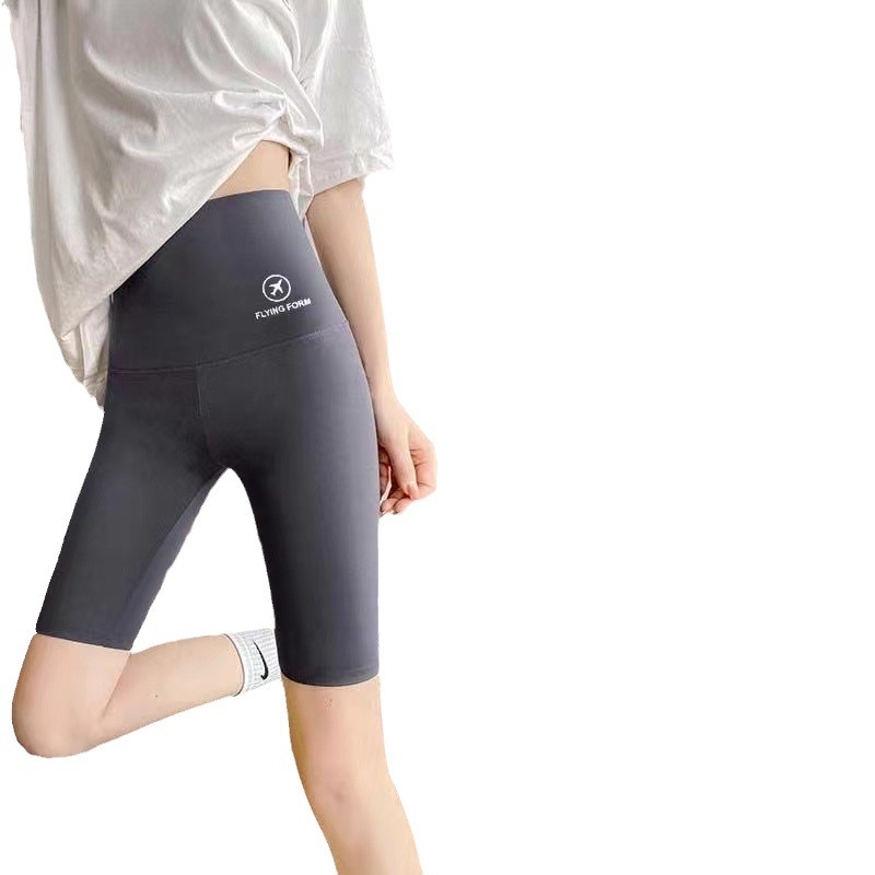 Five-point Shark Pants Women's Outer Wear Summer Thin High-waist Slim-fit Base Riding Barbie Shorts No-mark Yoga Pants