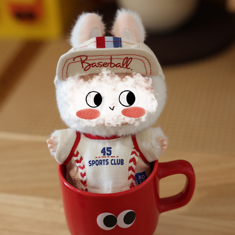 Only the Clothes and Hat Are Included in the Labubu Doll Outfit, Which Includes a Baseball Suit for Doll Dressing Up, the New 2026 Model for Doll Machines