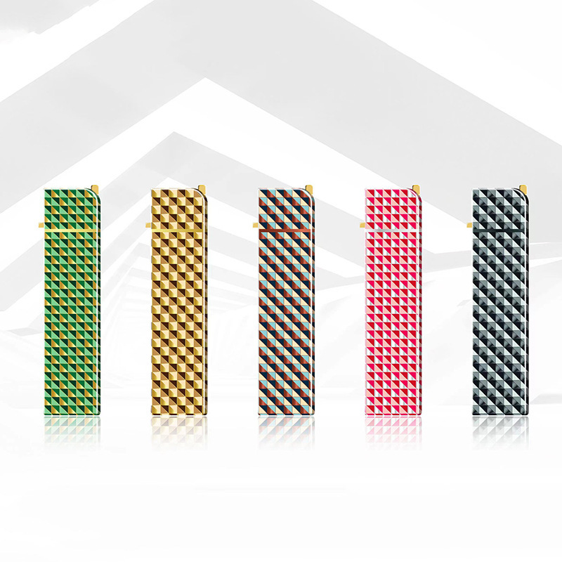 Cross-border foreign trade new creative advertising plated iron shell in stock supply oblique inflatable straight windproof lighter