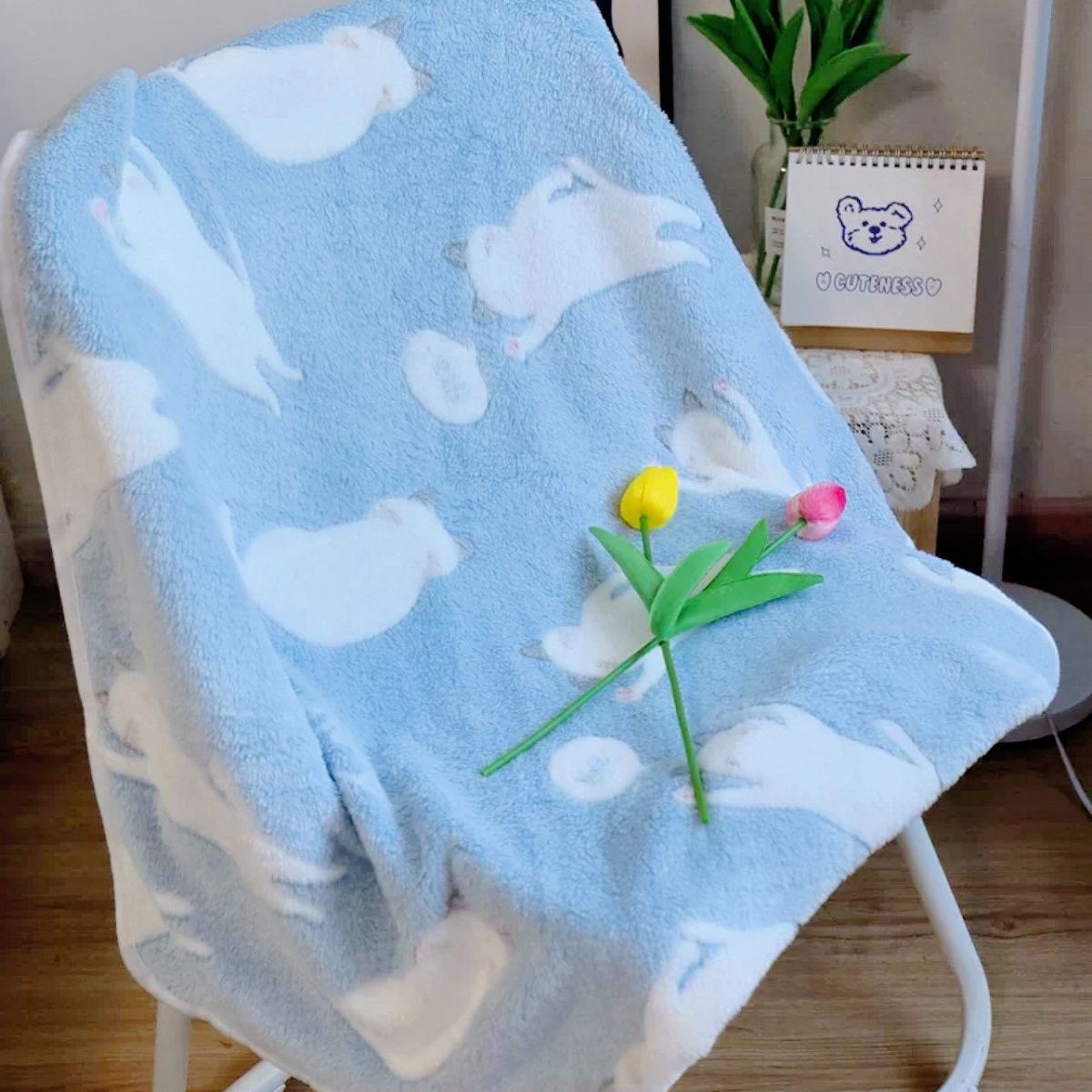 Весеннее и летнее одеяло для детей, милый кот, коралловый бархат, офисное одеяло для сна, покрывало, односпальное, для общежития, диван