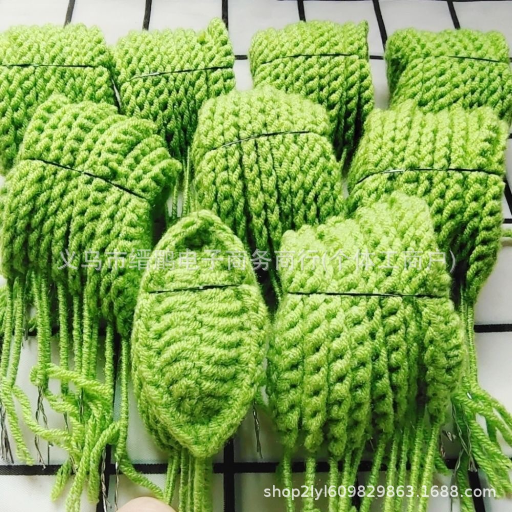 Цветы, листья, вязаные искусственные шерстяные цветы, букеты династии Тан, полуподготовленные аксессуары, цветы-листья, ручная работа DIY