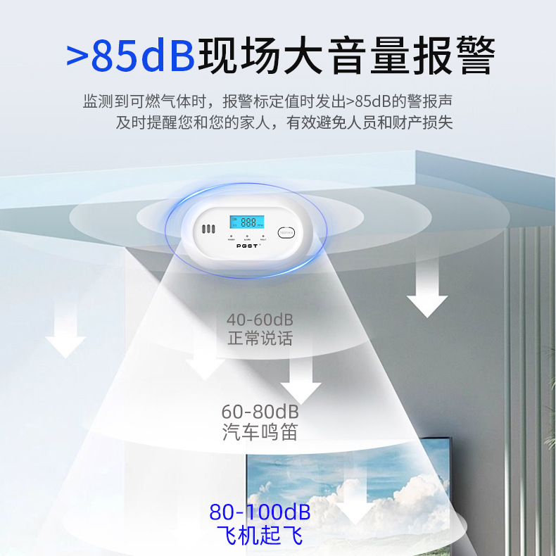 Yunhoney Carbon Monoxide Alarm Lcd Always Displays 10-Year Sensor Fault Self-Test Carbon-Burning Co Alarm