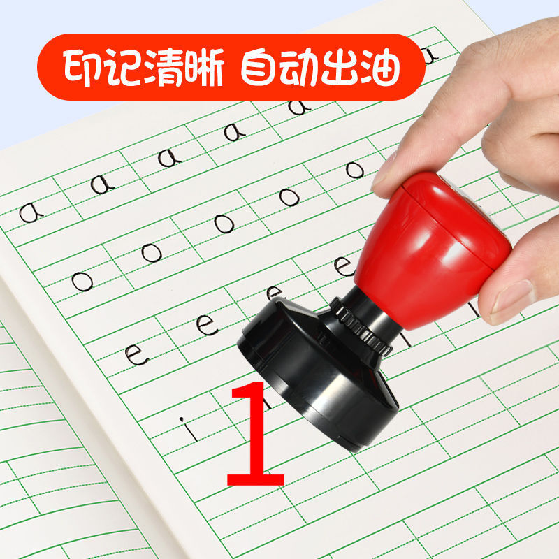 Arabic Numeral Seal 1-30 Number Marking Logo Large Round Seal 26 Letters Abc Kindergarten Kidsren's Learning