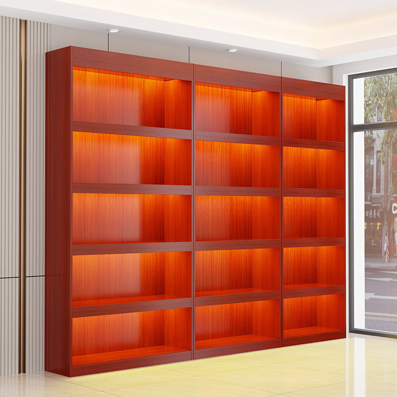 Modern Simple Solid Wood Display Cabinet Tobacco, Wine and Tea Shelves Multi-Layer Storage Rack Cabinet Display Cabinet Commercial Display Cabinet Display Rack