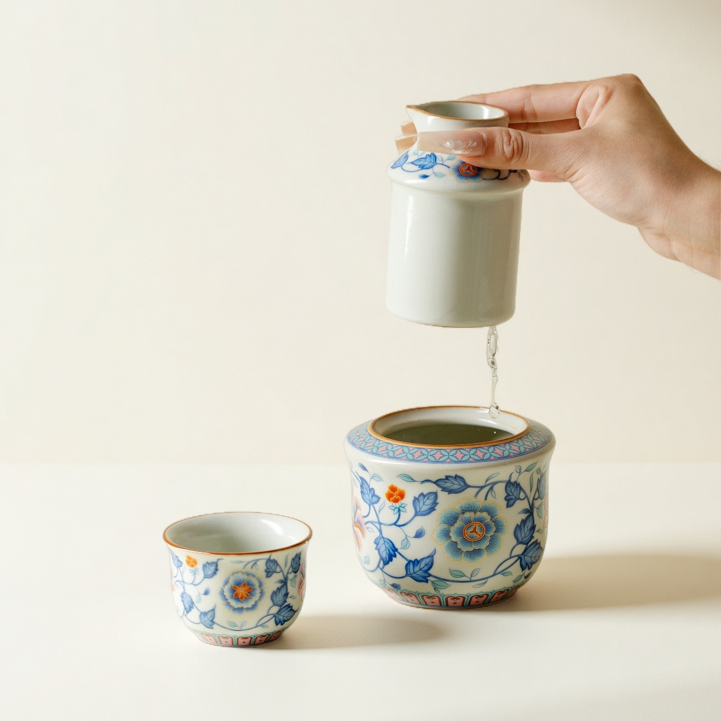 Yixiu Ru Kiln Wine Warmer Ceramic Wine Pot for Home Use, Suitable for Hot Wine, Liquor, and Sake