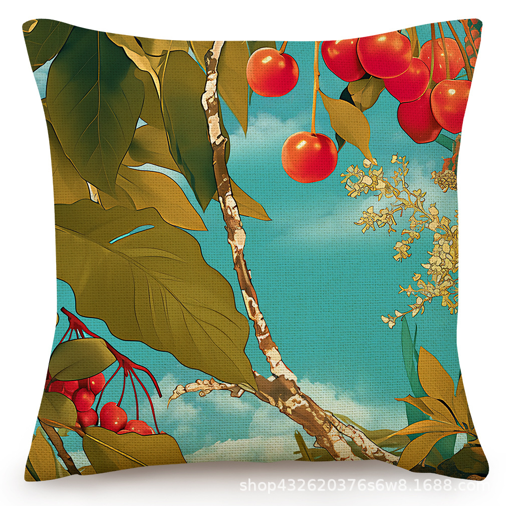 Modern Simple Pastoral Flower Linen Pillowcase New Home Sofa Living Room Waist Pillowcase Cushion Cushion Wholesale