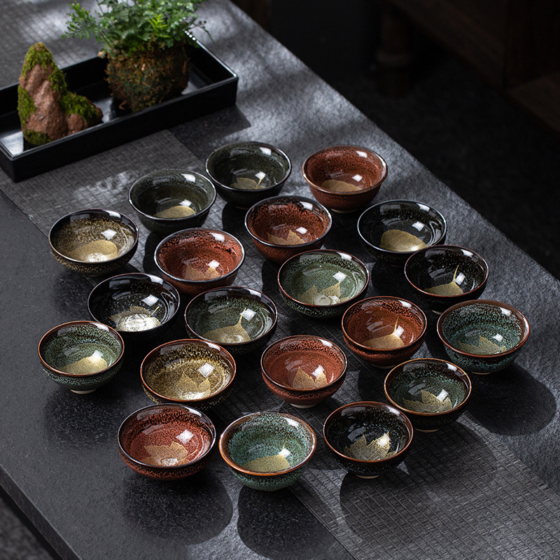 Japanese-Style Ceramic Tea Cup with Leaf-Shaped Design, Large Tea Cup for Home Use, Tea Set with Tea-Water Separation