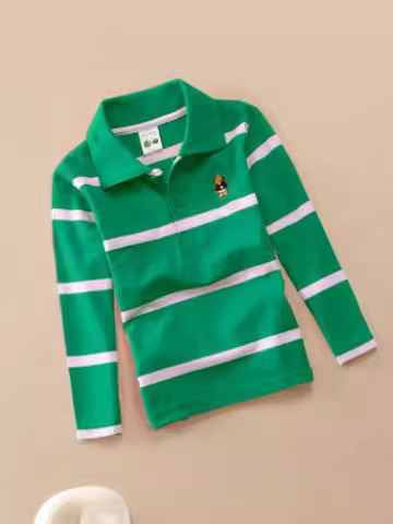 Children's Wear Boys' Bottoming T-shirt New Spring Wear Children's Pure Cotton Polo Shirt Lapel Long Sleeve T-shirt Thin T-shirt