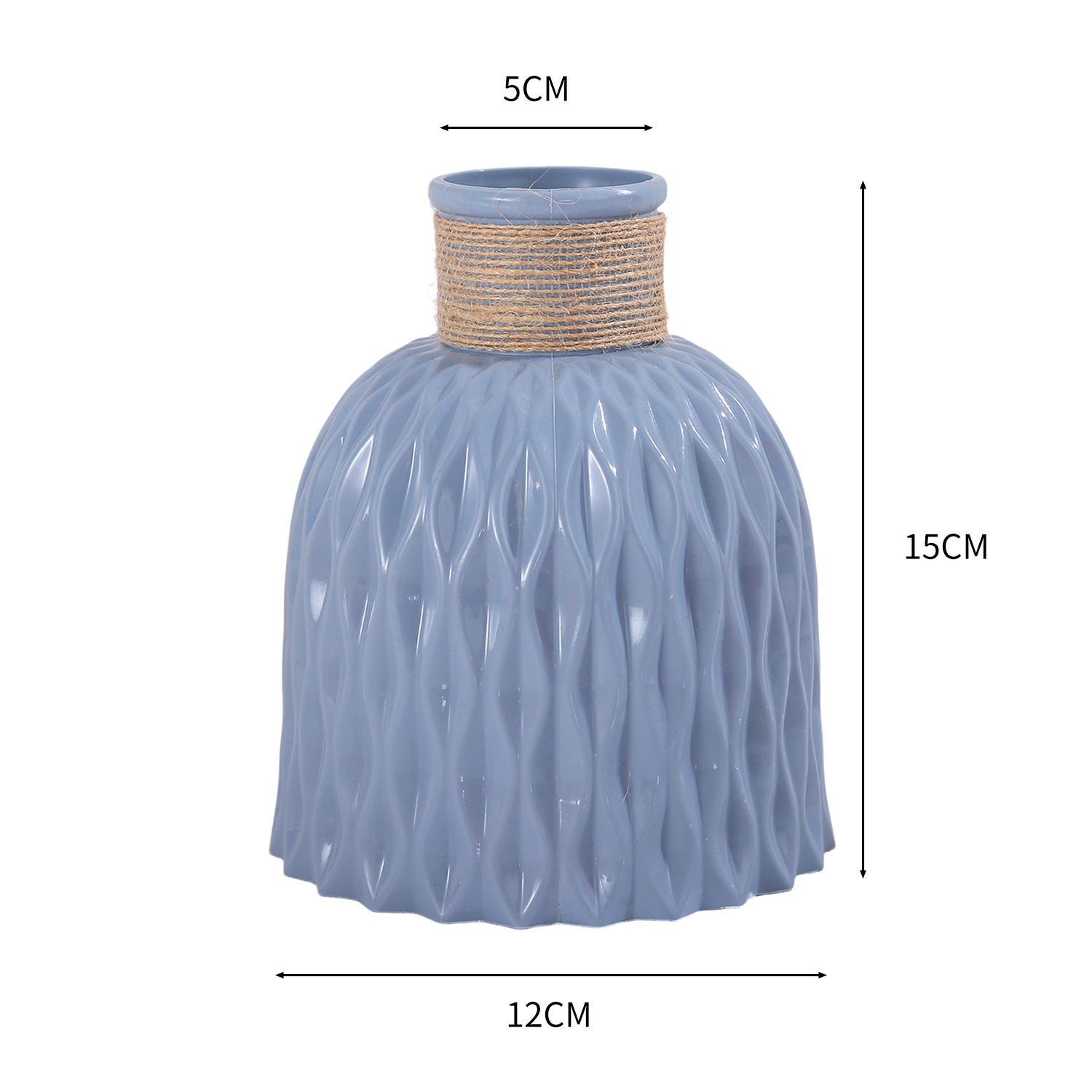 Customized Water Ripple Plastic Vase Scandinavian Style Artificial Flower Arrangement Living Room Bedroom Hydroponic Vase Home Decoration