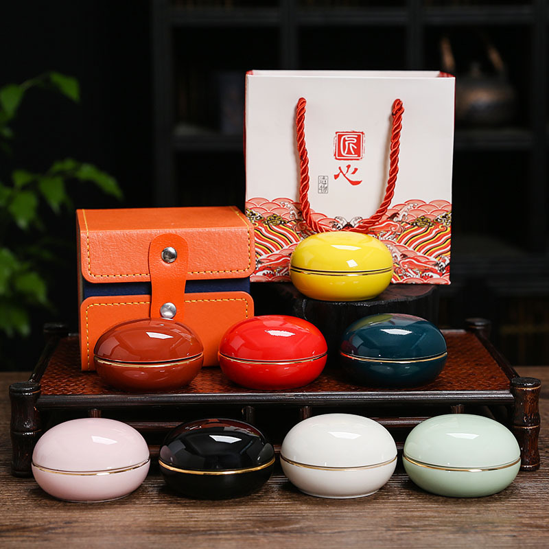 Керамическая банка для бальзама, контейнер для ароматного порошка с вращающейся крышкой