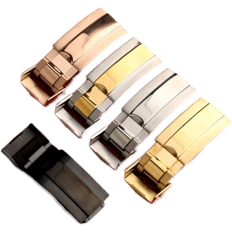 Replacement Black Submariner Stainless Steel Watch Buckle Yacht Watch Buckle Daytona Silicone Strap Buckle Folding Buckle