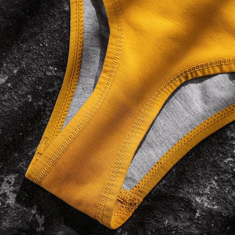 Foreign Trade Men's Underwear Sexy U Convex Sports Fitness Letter Waist Cotton Low Waist Seamless Briefs Thong T-pants