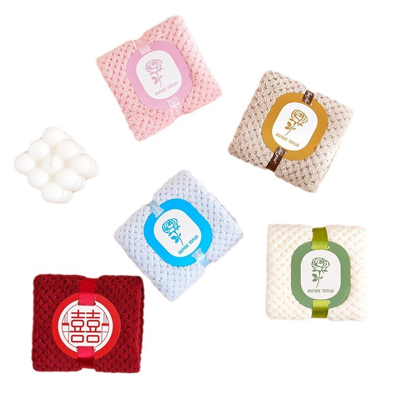 Souvenir Towel Coral Velvet Absorbent Wedding Gift Return Gift National Trend Creative Gift Towel Tulip Bear