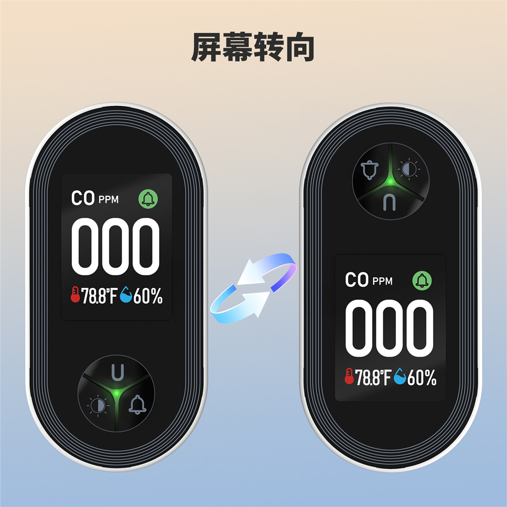 3-in-1 Co Temperature and Humidity Sensor Kitchen Garage 4-in-1 Combustible Gas Co Temperature and Humidity Detector Monitoring Alarm