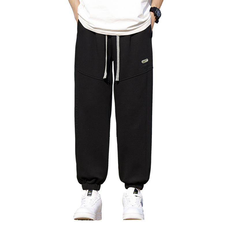 American casual pants men's loose ankle-tied plus size sports trousers 2024 new spring fashion brand sweatpants men