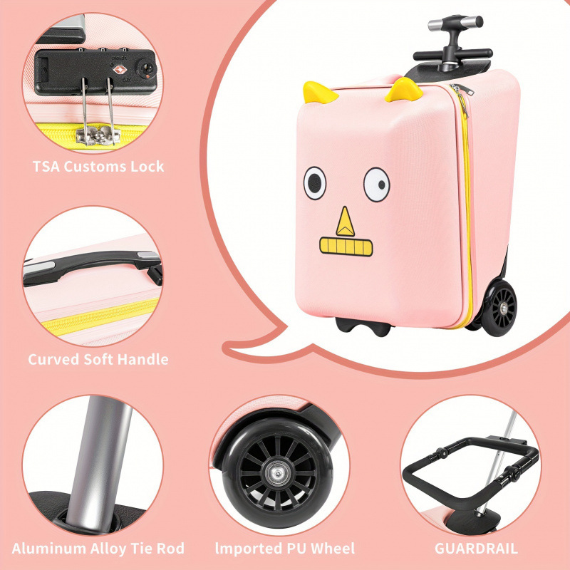 2026 New Cross-Border Dropshipping 20'' Pink Cycling Travel Suitcase