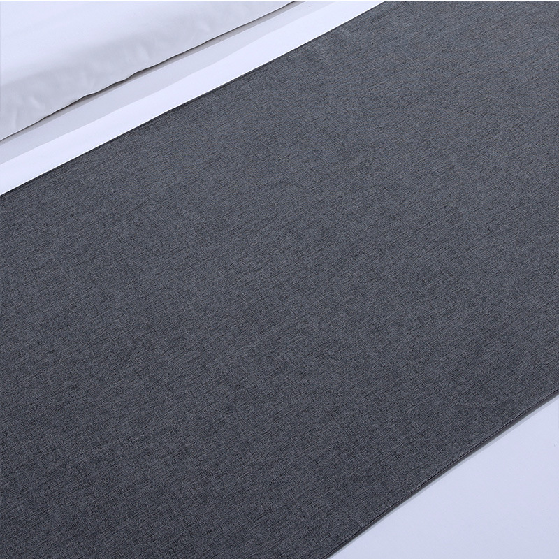 Solid color simple cotton and linen bed end towel bed flag bed end pad bed end flag hotel linen bedding wholesale