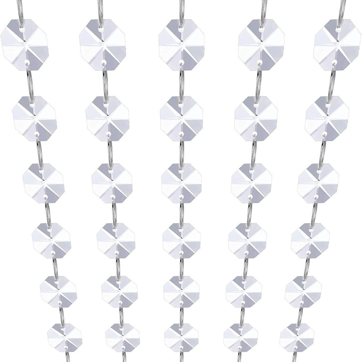Transparent K9 Crystal Bead Curtain Loose Beads Living Room Hotel Hanging Decoration Bedroom Lighting Accessories Octagonal Bead Door Curtain Factory