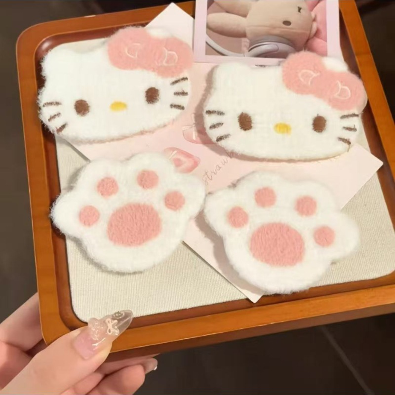 Super Cute Kt Cat Bangs Patch Cashmere Cat Claw Magic Patch Sweet Cartoon Hairpin Versatile Autumn and Winter Hair Patch